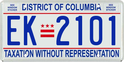 DC license plate EK2101