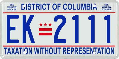 DC license plate EK2111