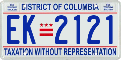 DC license plate EK2121