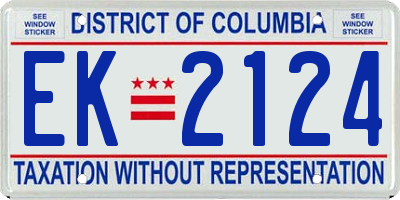 DC license plate EK2124