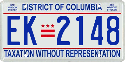 DC license plate EK2148