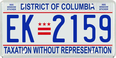 DC license plate EK2159