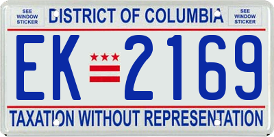 DC license plate EK2169