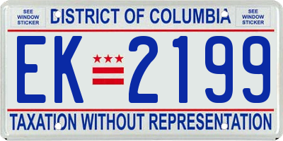 DC license plate EK2199