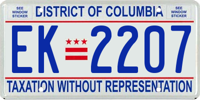 DC license plate EK2207