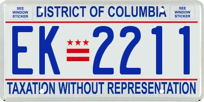 DC license plate EK2211