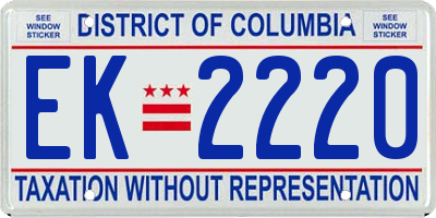 DC license plate EK2220