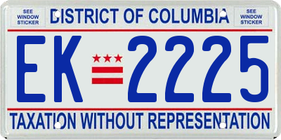 DC license plate EK2225