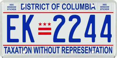 DC license plate EK2244