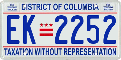 DC license plate EK2252