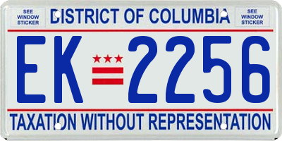 DC license plate EK2256