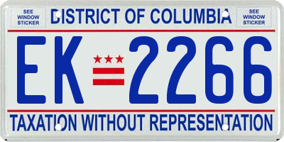 DC license plate EK2266