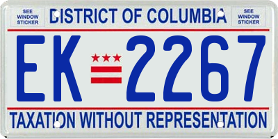 DC license plate EK2267