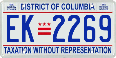 DC license plate EK2269