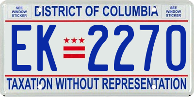 DC license plate EK2270