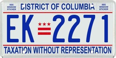 DC license plate EK2271