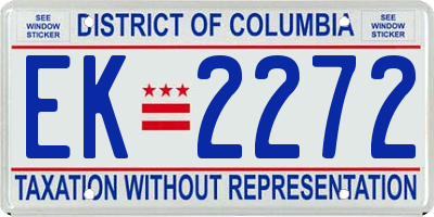 DC license plate EK2272