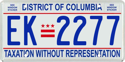 DC license plate EK2277