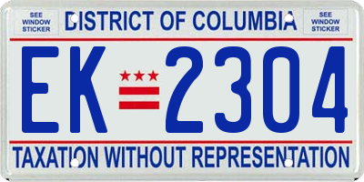 DC license plate EK2304