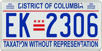 DC license plate EK2306