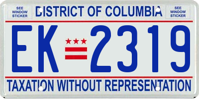 DC license plate EK2319