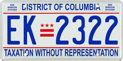 DC license plate EK2322