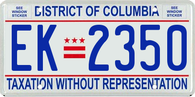 DC license plate EK2350