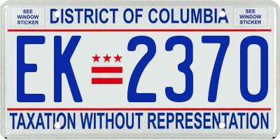 DC license plate EK2370