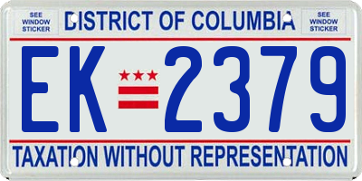 DC license plate EK2379