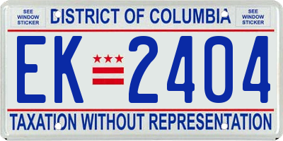 DC license plate EK2404