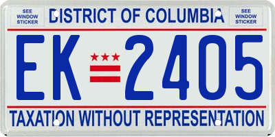 DC license plate EK2405