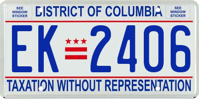 DC license plate EK2406