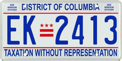 DC license plate EK2413