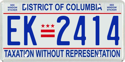 DC license plate EK2414