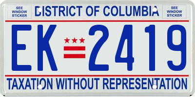 DC license plate EK2419