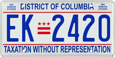 DC license plate EK2420