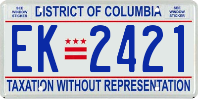 DC license plate EK2421