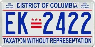 DC license plate EK2422