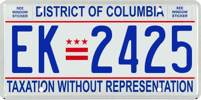 DC license plate EK2425