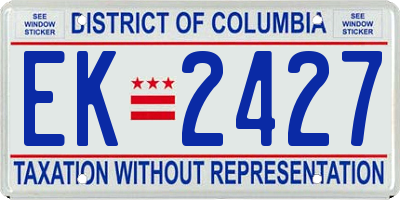 DC license plate EK2427