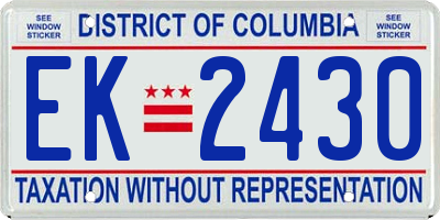 DC license plate EK2430