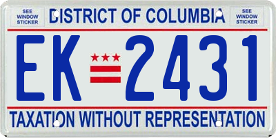 DC license plate EK2431