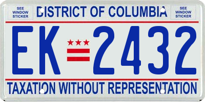DC license plate EK2432