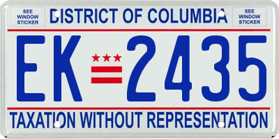 DC license plate EK2435