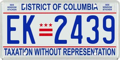 DC license plate EK2439