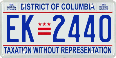 DC license plate EK2440