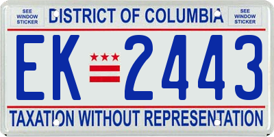 DC license plate EK2443