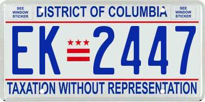 DC license plate EK2447