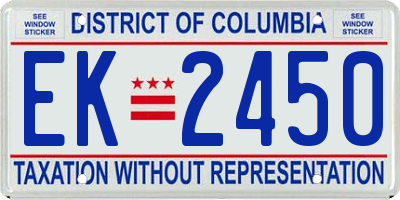 DC license plate EK2450