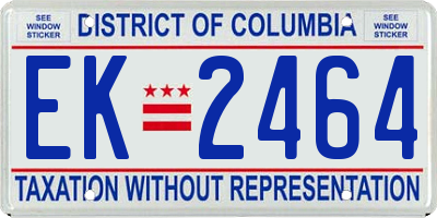 DC license plate EK2464